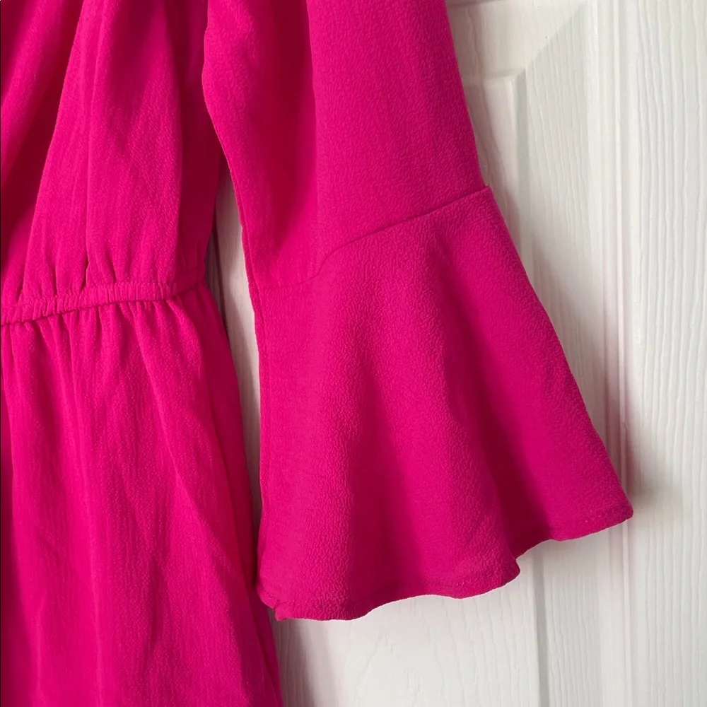 She + Sky Fuchsia Long Sleeve Romper M - Picture 3 of 5